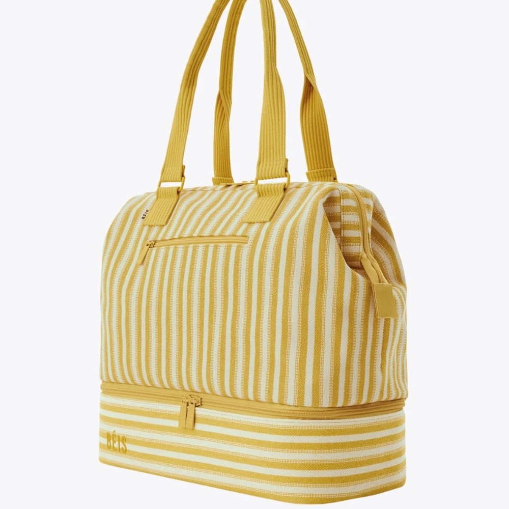 Beis Mini Weekender in Honey Stripe NWT